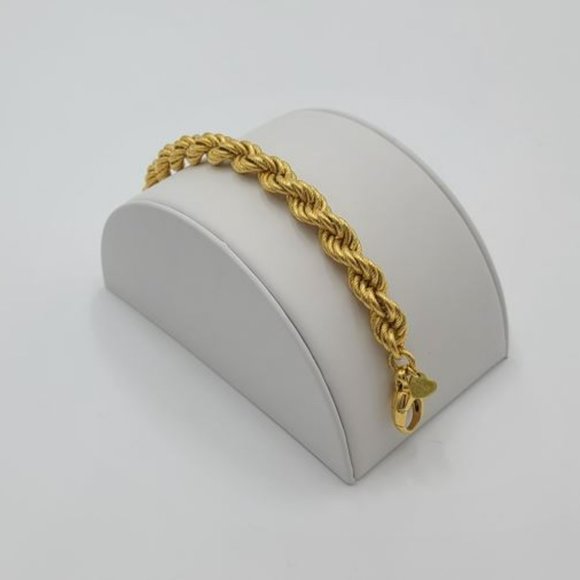 GILI Bronzo Italia® QVC Gold Textured Twisted Rope Bracelet 8" Made in Italy - Picture 3 of 12